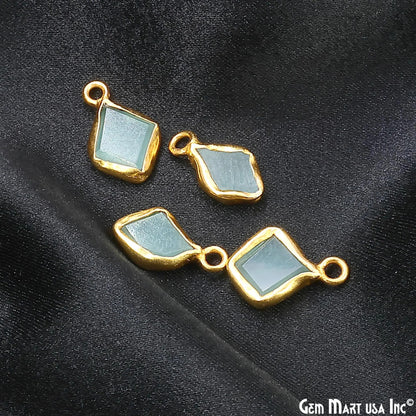 Gold Electroplated Single Bail Geometric Pendant Charm Gemstone Connector