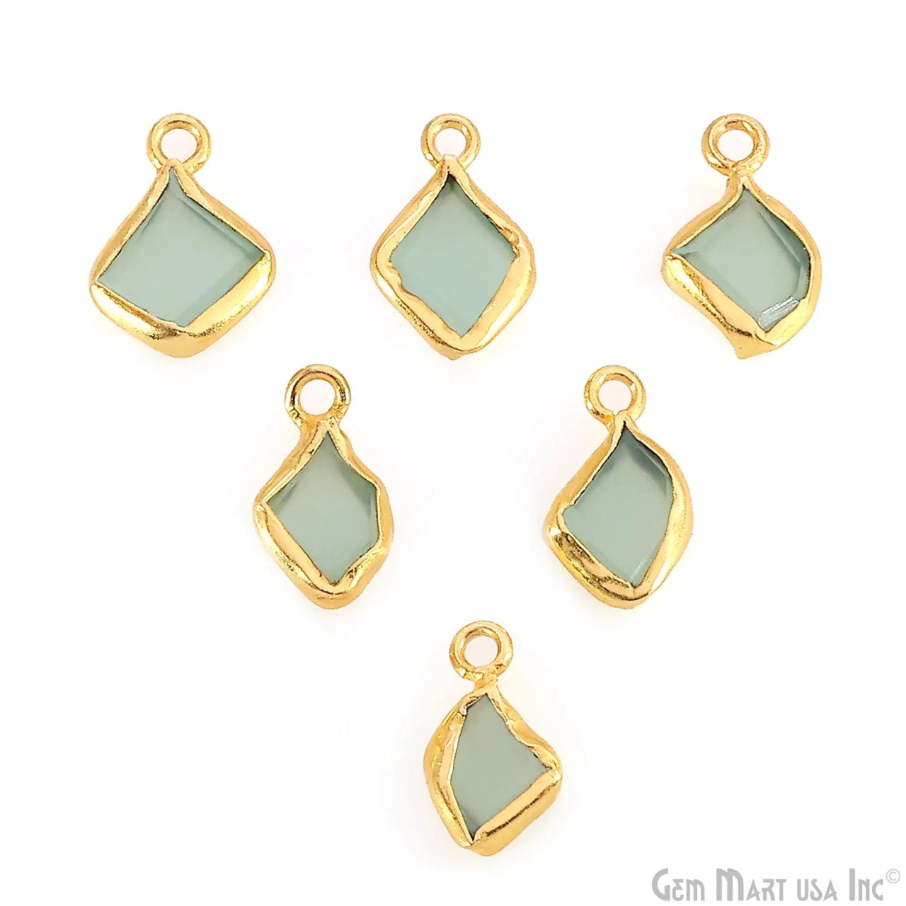 Gold Electroplated Single Bail Geometric Pendant Charm Gemstone Connector