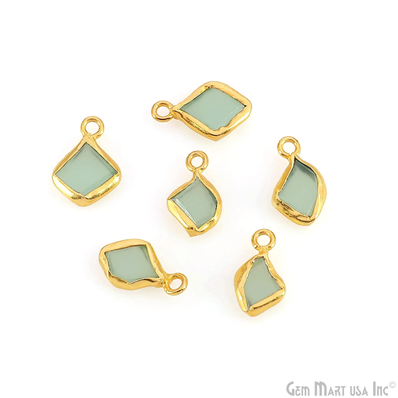 Gold Electroplated Single Bail Geometric Pendant Charm Gemstone Connector