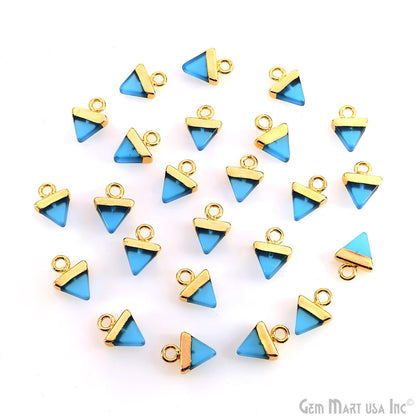 Triangle 11x8mm Gold Electroplated Single Bail Gemstone Connector