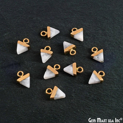Triangle 11x8mm Gold Electroplated Single Bail Gemstone Connector