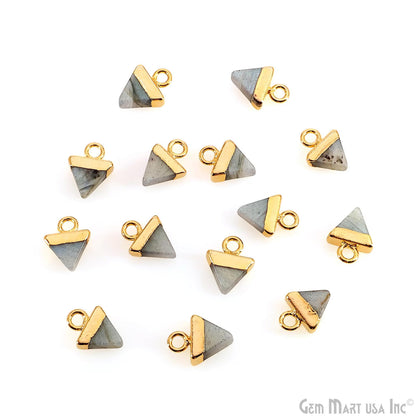 Triangle 11x8mm Gold Electroplated Single Bail Gemstone Connector