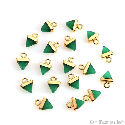 Triangle 11x8mm Gold Electroplated Single Bail Gemstone Connector