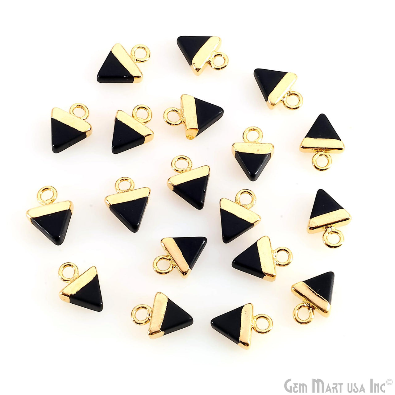Triangle 11x8mm Gold Electroplated Single Bail Gemstone Connector