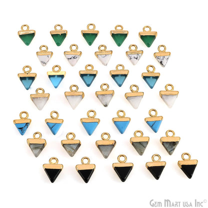 Triangle 11x8mm Gold Electroplated Single Bail Gemstone Connector