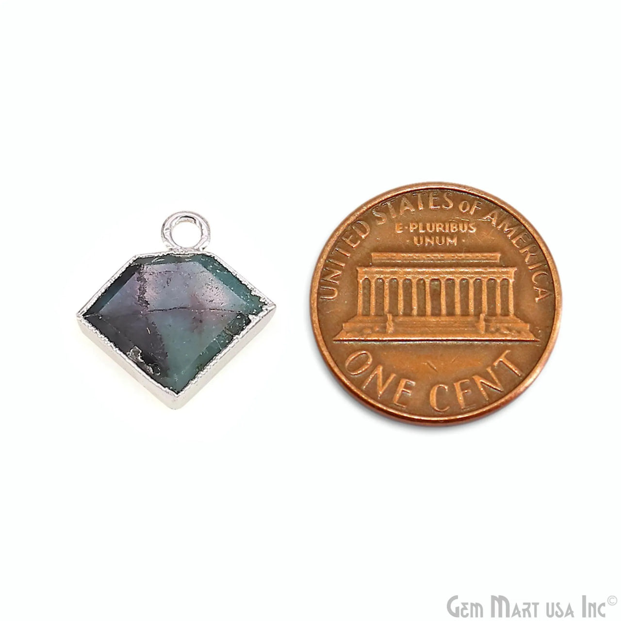 Chrysocolla Gold Electroplated Single Bail Geometric Pendant Charm Gemstone Connector (Copy)