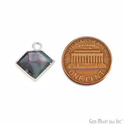 Chrysocolla Gold Electroplated Single Bail Geometric Pendant Charm Gemstone Connector (Copy)
