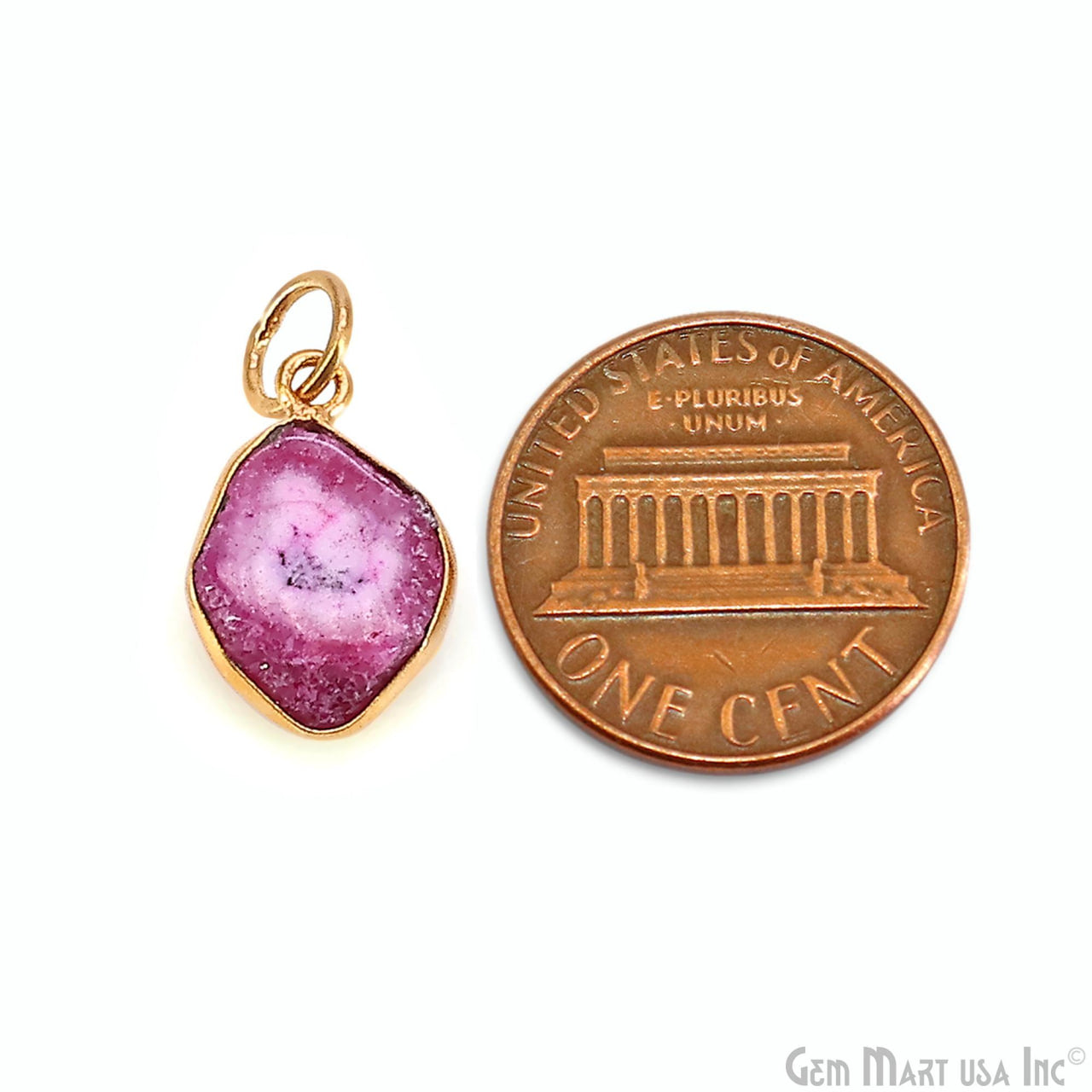 Pink Agate Geode Druzy 14x10mm Single Bail Gold Electroplated Gemstone Connector
