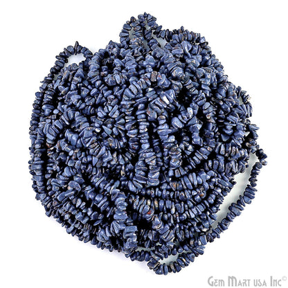 Sapphire Chip Beads, 34 Inch, Natural Chip Strands, Drilled Strung Nugget Beads, 3-7mm, Polished