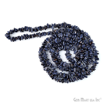 Sapphire Chip Beads, 34 Inch, Natural Chip Strands, Drilled Strung Nugget Beads, 3-7mm, Polished