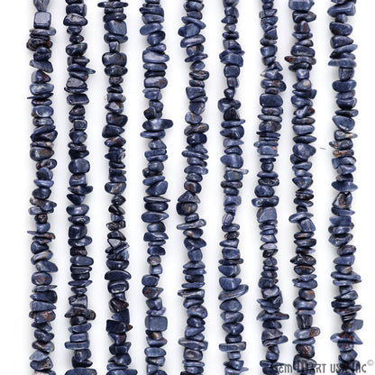 Sapphire Chip Beads, 34 Inch, Natural Chip Strands, Drilled Strung Nugget Beads, 3-7mm, Polished