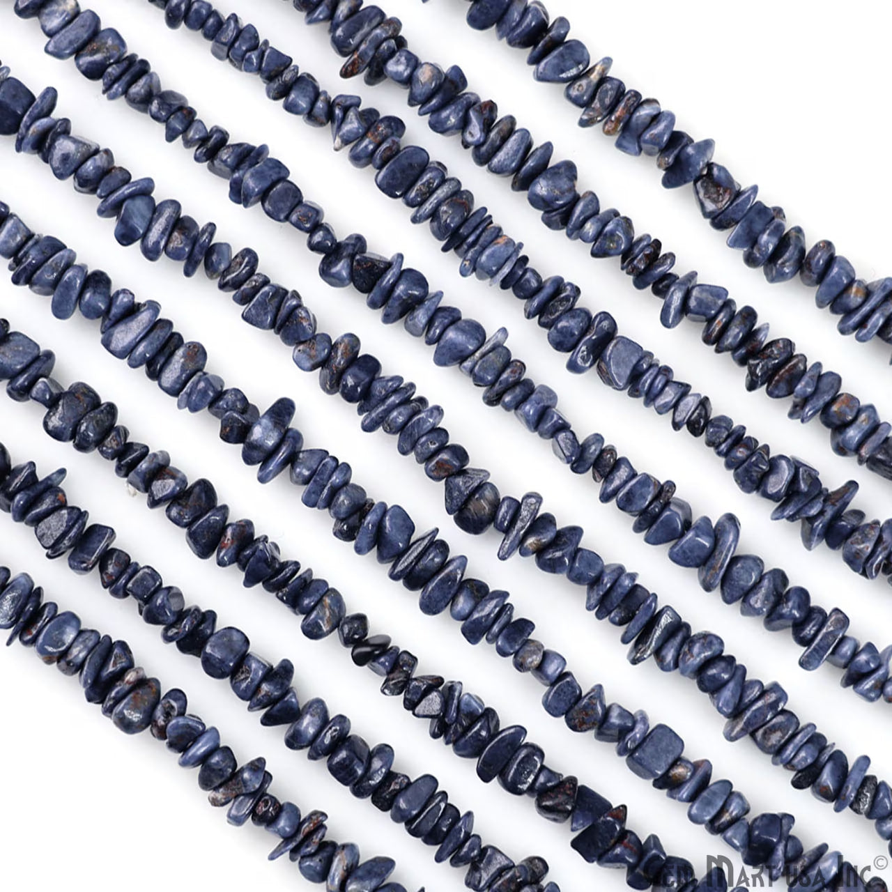 Sapphire Chip Beads, 34 Inch, Natural Chip Strands, Drilled Strung Nugget Beads, 3-7mm, Polished