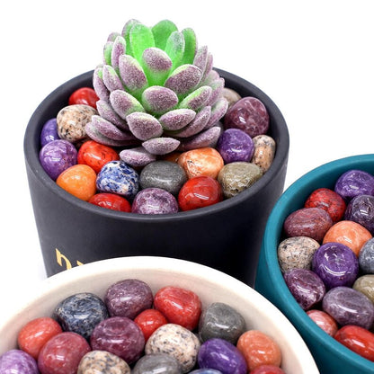 7pc Lot Tumble Stone, Multi Color Beautiful Seven Stone Set, Reiki stones, Healing crystal, Chakra Healing , 23x20mm