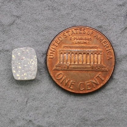 Titanium White Druzy 9x11mm Octagon Shape Loose Cabochon