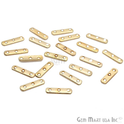 5pc Lot Gold Spacers Bar, 3 Hole Bar, Gold Plated Multi,...