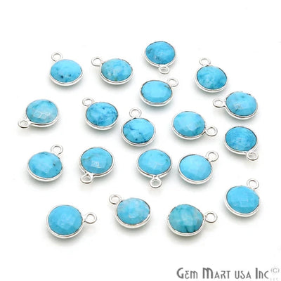Round 8mm Double Bail Silver Plated Gemstone Connectors