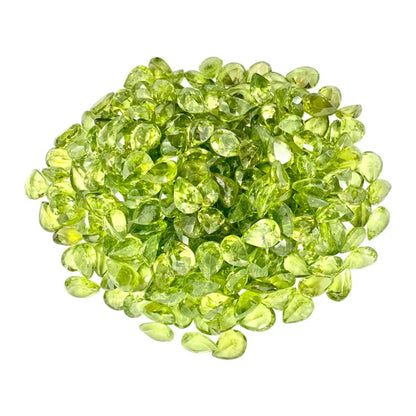 Peridot Pears Gemstone, 6x8mm, 5+ Carat, 100% Natural Faceted Loose Gems, August Birthstone
