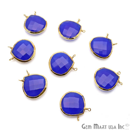 Clearance Gemstone 22x20mm Heart Shape Gold Electroplated Connector