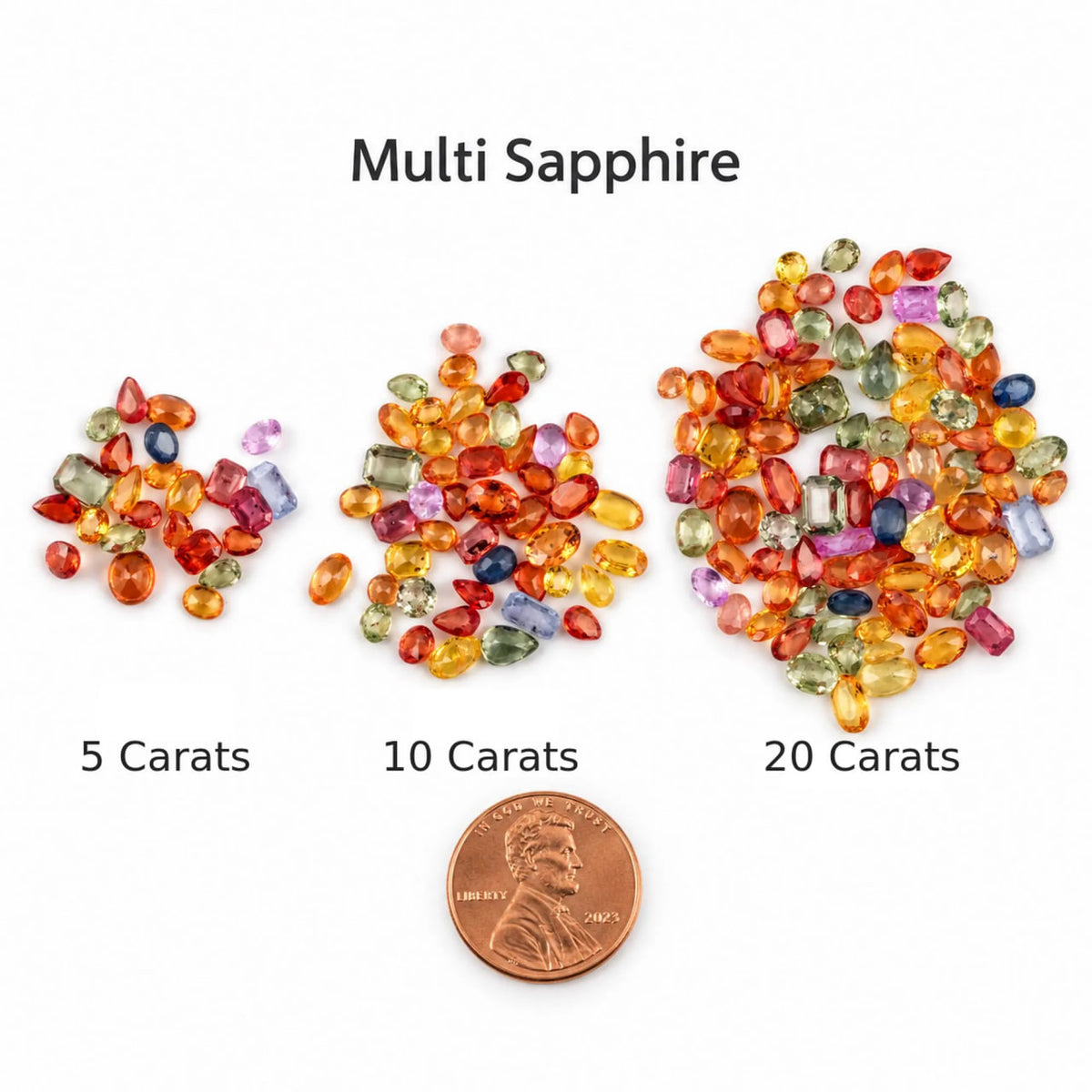 Multi Sapphire Wholesale Gemstones, Precious Gems, Multi Color Faceted Loose Gems, 4x3mm and 5x4mm, Oval and Pear, 5+ Carats