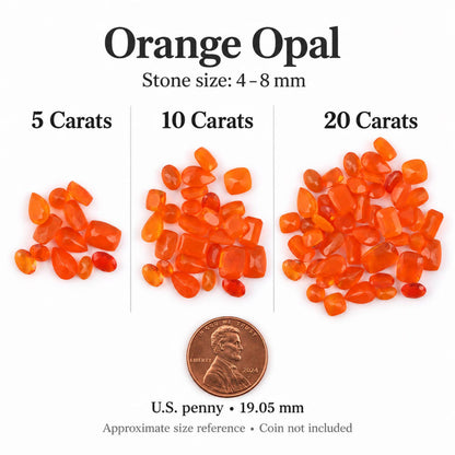Orange Fire Opal Loose Cut Gemstone Mix, 100% Natural Precious Gems, Faceted Loose Gems, 4-8mm, 5+ Carats