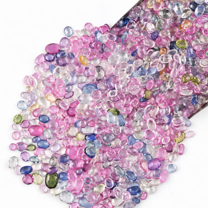 Multi Sapphire Rose Cut Gemstone, 100% Natural Precious Gems, Multi Color Faceted Loose Gems, 5-8mm, 5+ Carats