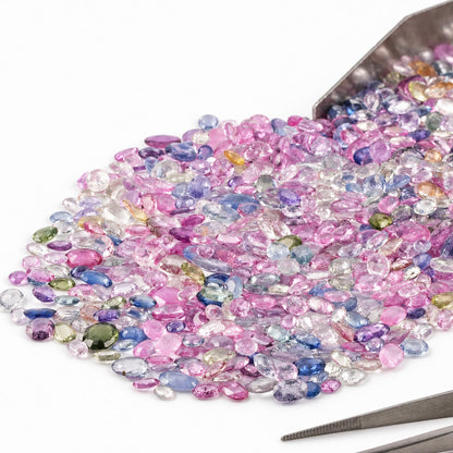 Multi Sapphire Rose Cut Gemstone, 100% Natural Precious Gems, Multi Color Faceted Loose Gems, 5-8mm, 5+ Carats