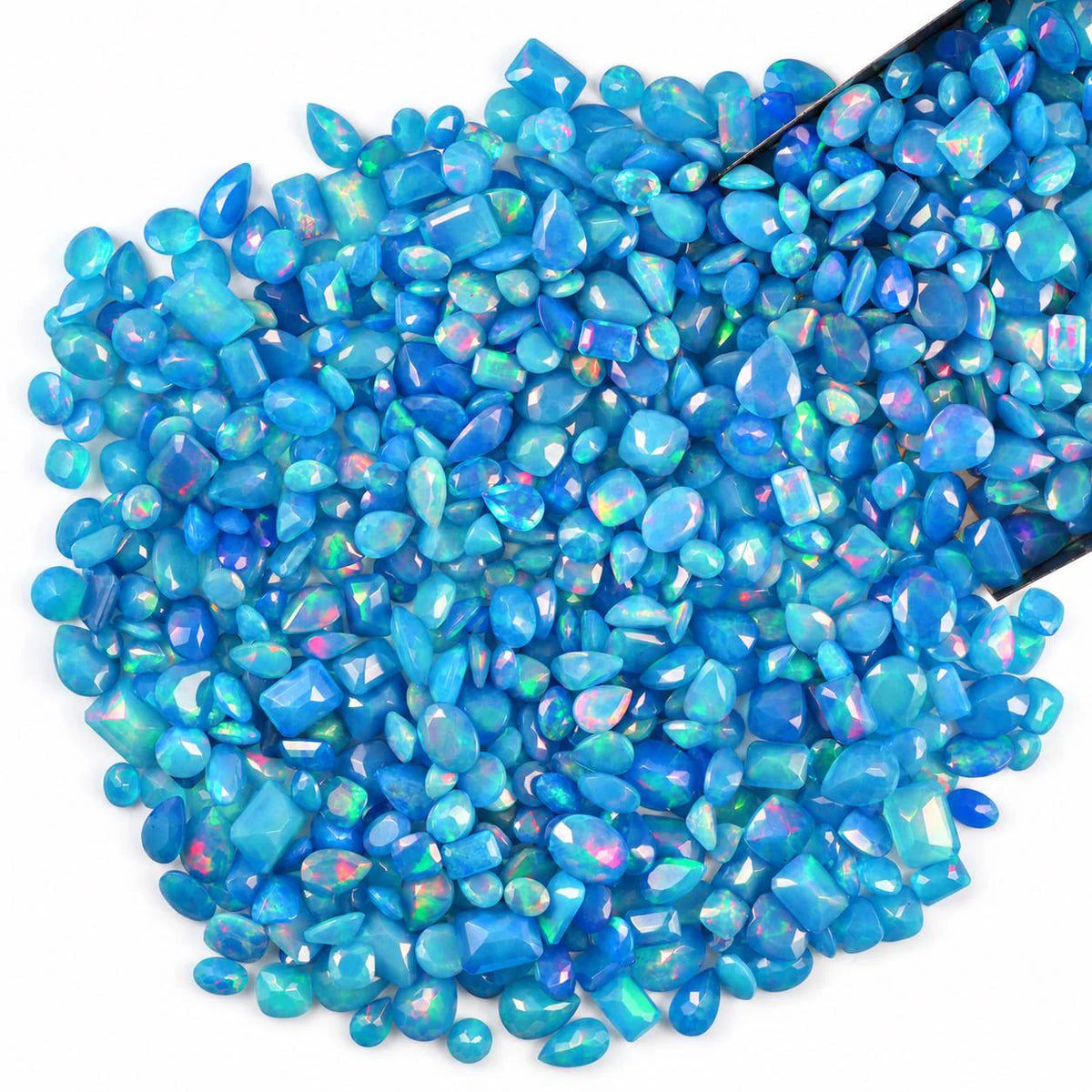 Blue Opal Loose Gemstone, 100% Natural Precious Gems, Mix Shape Faceted Loose Gems, 4-8mm, 5+ Carats