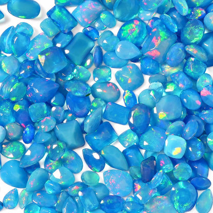 Blue Opal Loose Gemstone, 100% Natural Precious Gems, Mix Shape Faceted Loose Gems, 4-8mm, 5+ Carats