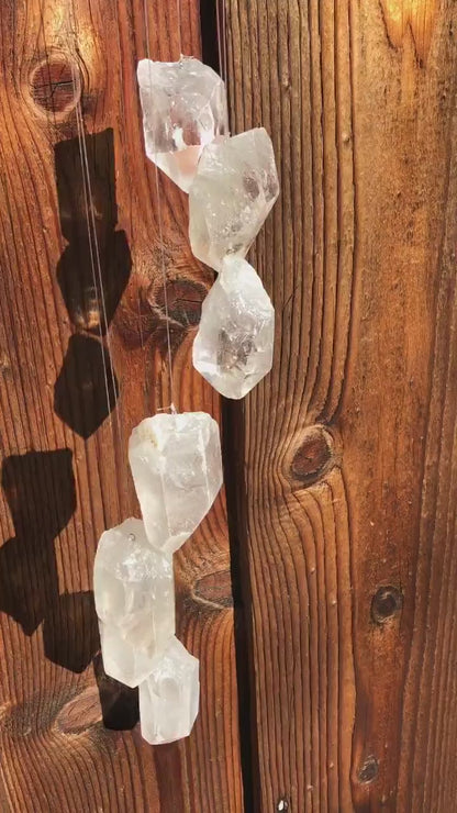 Crystal Quartz Wind Chime, Natural Crystal Wind Chimes, Garden Décor, Home Décor, Melodic Tones