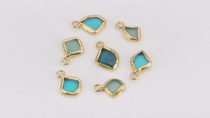 Gold Electroplated Single Bail Geometric Pendant Charm Gemstone Connector