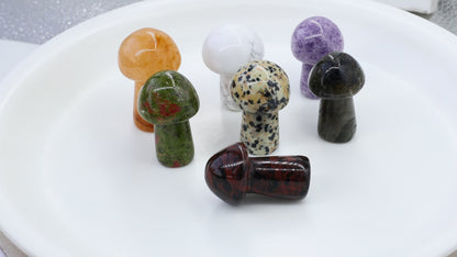 Natural Stone Hand Carved Gemstone Mushroom