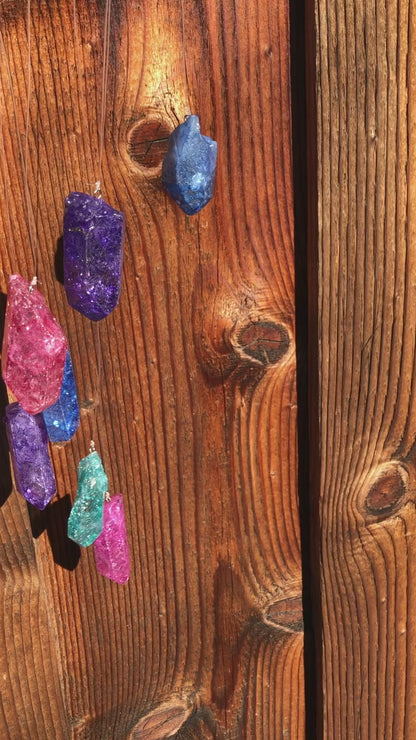 Rainbow Quartz Wind Chime, Natural Crystal Wind Chimes, Garden Décor, Home Décor, Melodic Tones