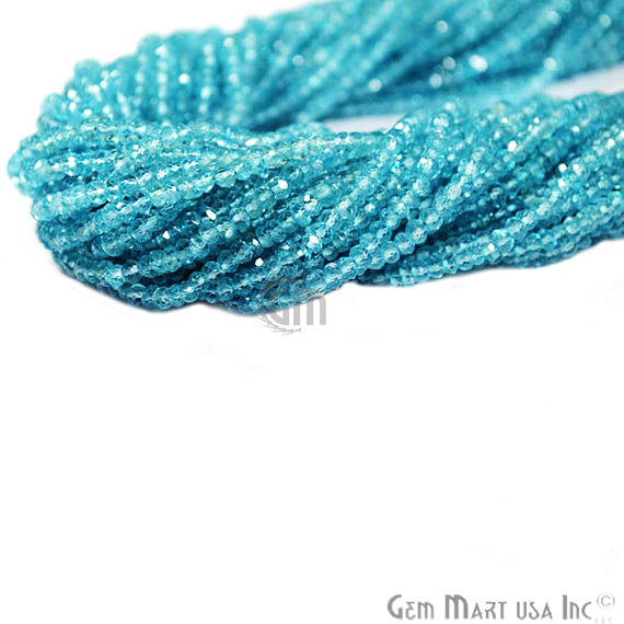 Gemstone Rondelle Bead Strands, Round Faceted, Polished Beads, Handmade Rondelle Beads, 12.5-inch, 3-4mm Round Strands for DIY Jewelry Making