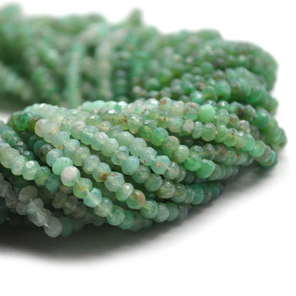 Gemstone Rondelle Bead Strands, Round Faceted, Polished Beads, Handmade Rondelle Beads, 12.5-inch, 3-4mm Round Strands for DIY Jewelry Making