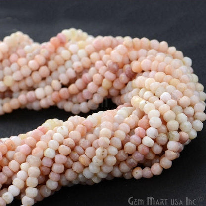 Gemstone Rondelle Bead Strands, Round Faceted, Polished Beads, Handmade Rondelle Beads, 12.5-inch, 3-4mm Round Strands for DIY Jewelry Making