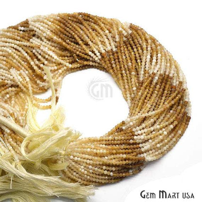 Rondelle Beads, 12-13 Inch Bead Strands, Natural Strung Gemstone, 2-2.5mm, Faceted, GemMartUSA (70000)