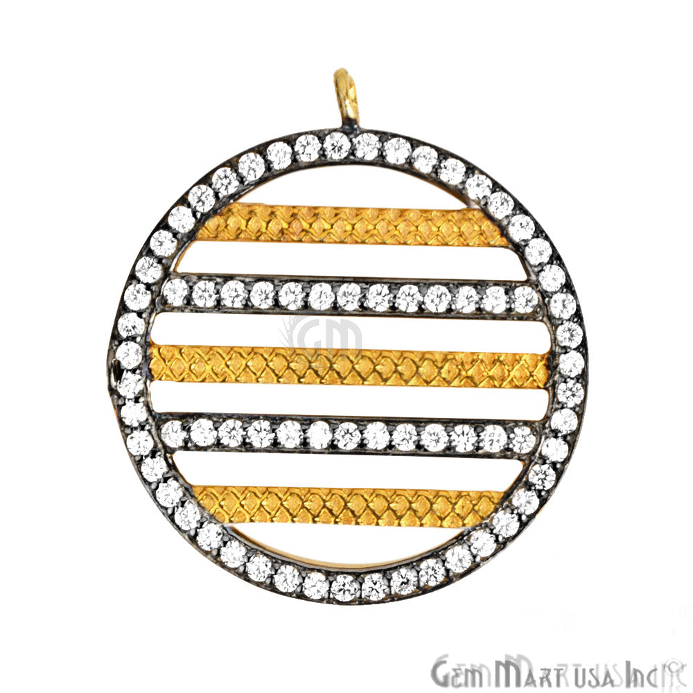 Cubic Zircon Pave Charm Gold Vermeil Charm For Bracelet & Pendants - GemmartUSA
