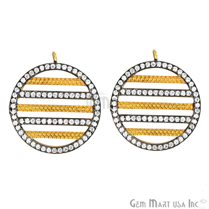 Cubic Zircon Pave Charm Gold Vermeil Charm For Bracelet & Pendants - GemMartUSA