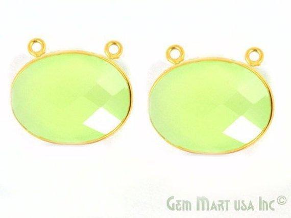 Oval 15x20mm Cat Bail Gold Bezel Gemstone Connector (Pick Stone & Lot Size)