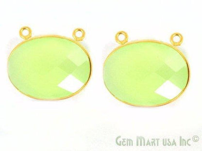 Oval 15x20mm Cat Bail Gold Bezel Gemstone Connector (Pick Stone & Lot Size)