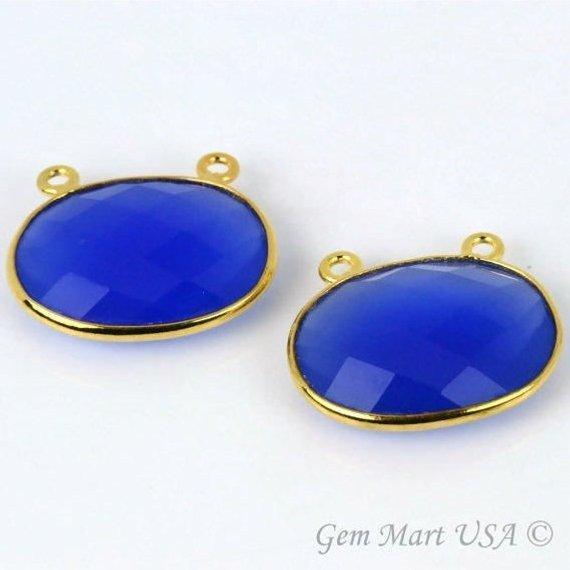 Oval 15x20mm Cat Bail Gold Bezel Gemstone Connector (Pick Stone & Lot Size)