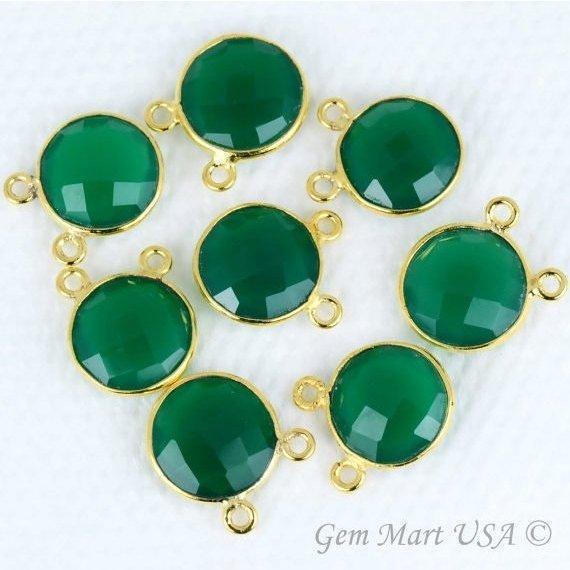 Round 12mm Cat Bail Gold Bezel Gemstone Connector