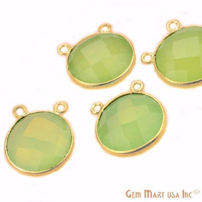 Round 16mm Cat Bail Gold Bezel Gemstone Connector