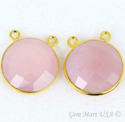 Round 16mm Cat Bail Gold Bezel Gemstone Connector