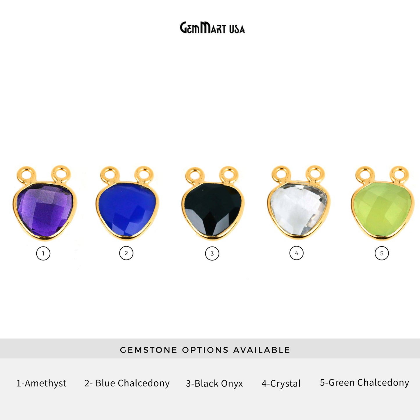 Trillion 14mm Cat Bail Silver Bezel Gemstone Connector