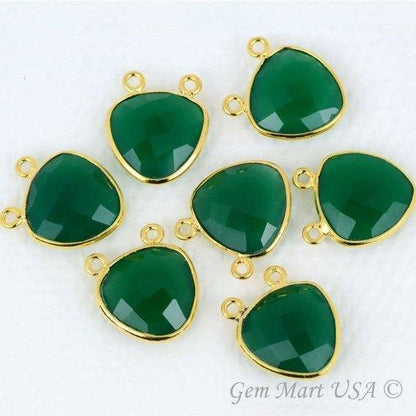 Trillion 14mm Cat Bail Silver Bezel Gemstone Connector