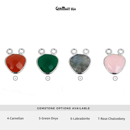 Trillion 12mm Cat Bail Silver Plated Gemstone Connector