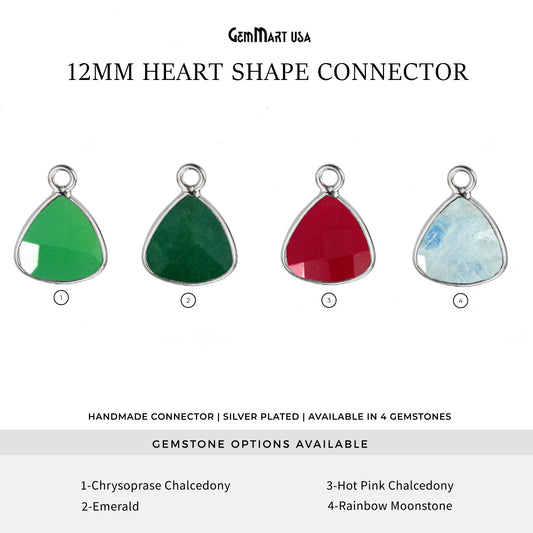 Trillion 12mm Silver Bezel Single Bail Gemstone Connector