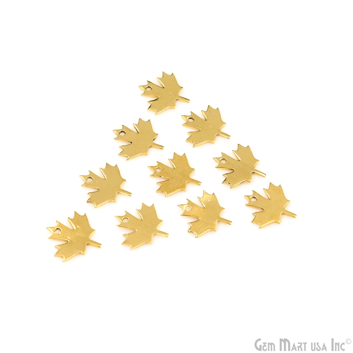 Maple Leaf Charm Laser Finding Gold Plated 15x14.8mm Charm For Bracelets & Pendants