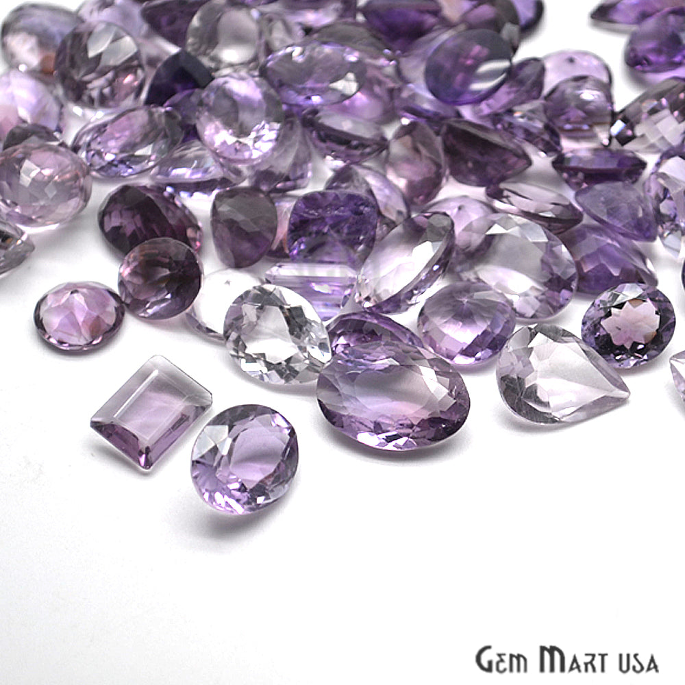 100Cts Big Size Wholesale Amethyst Mix Shape 20-10mm Loose Gemstones - GemMartUSA